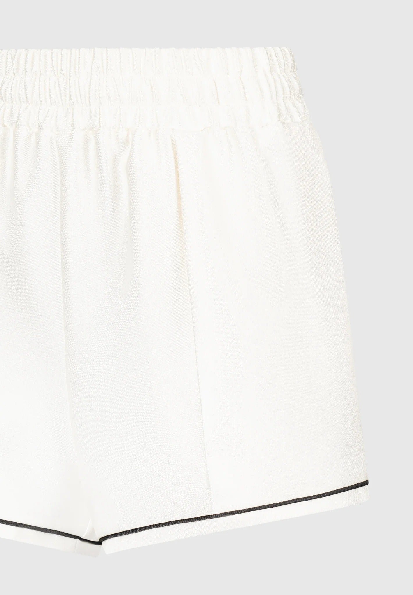 Satin Shorts with Piping - Cream