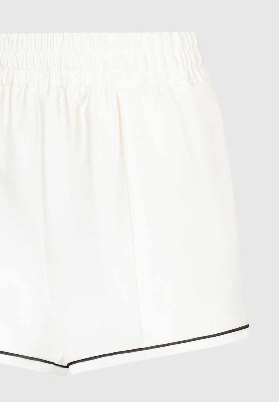 Satin Shorts with Piping - Cream