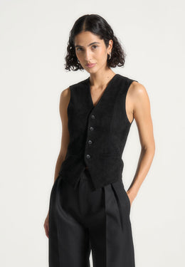 christine-suede-cinch-waistcoat-black