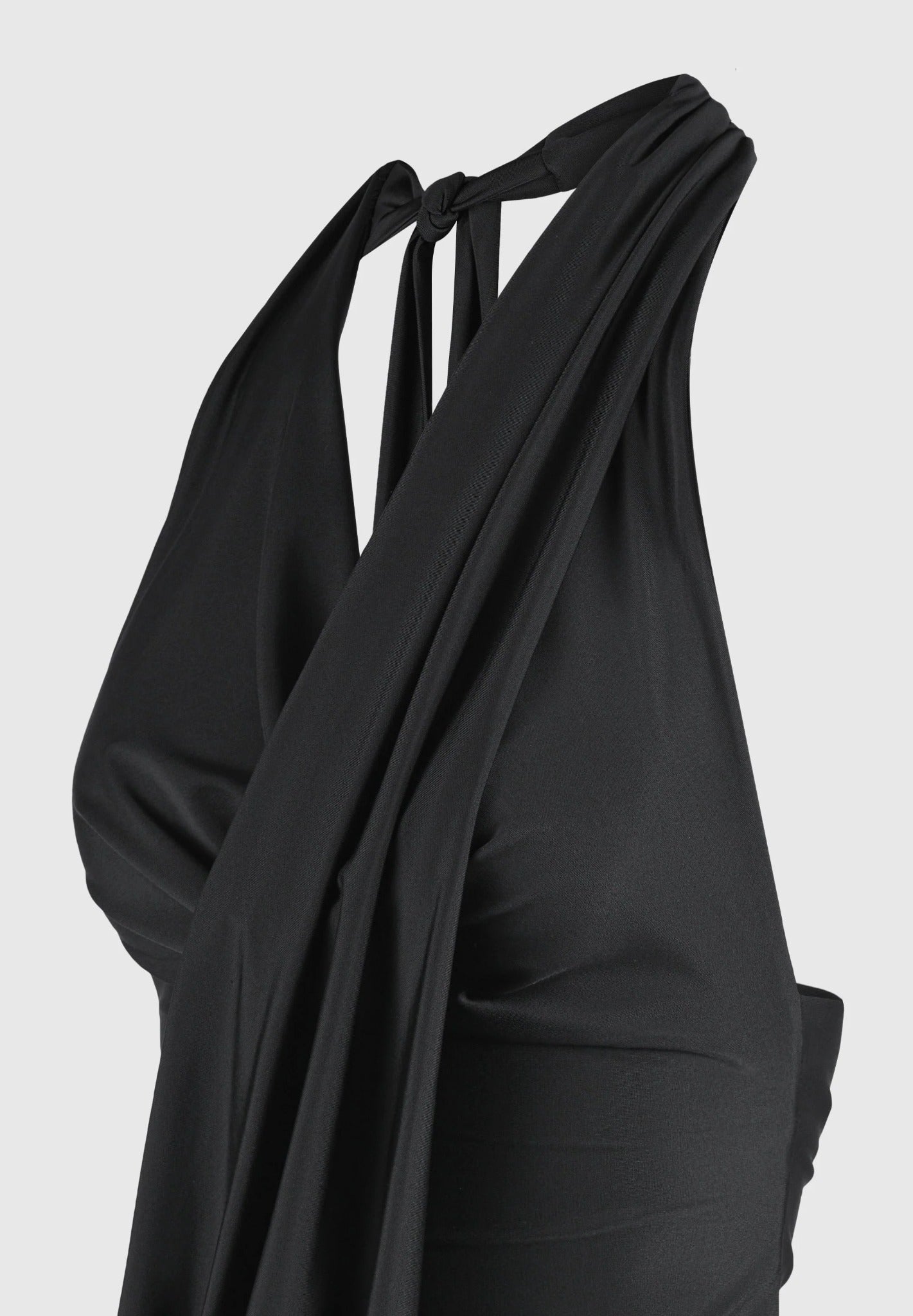 Draped Halterneck Top - Black