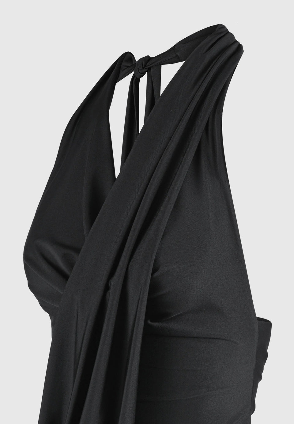 Draped Halterneck Top - Black