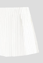 Rina - Pinstripe Pleated Skort - White