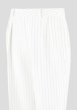 Julie - Pinstripe Twin Pleat Tailored Trousers - White