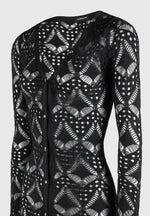 Knit Longline Cover Up Cardigan - Black