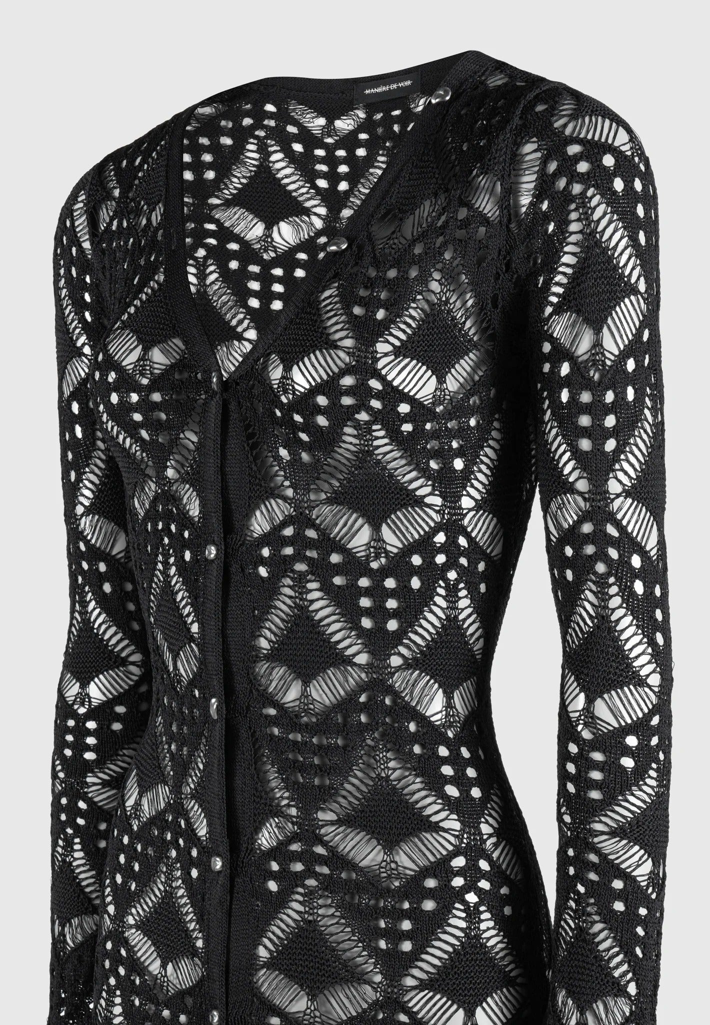 Knit Longline Cover Up Cardigan - Black