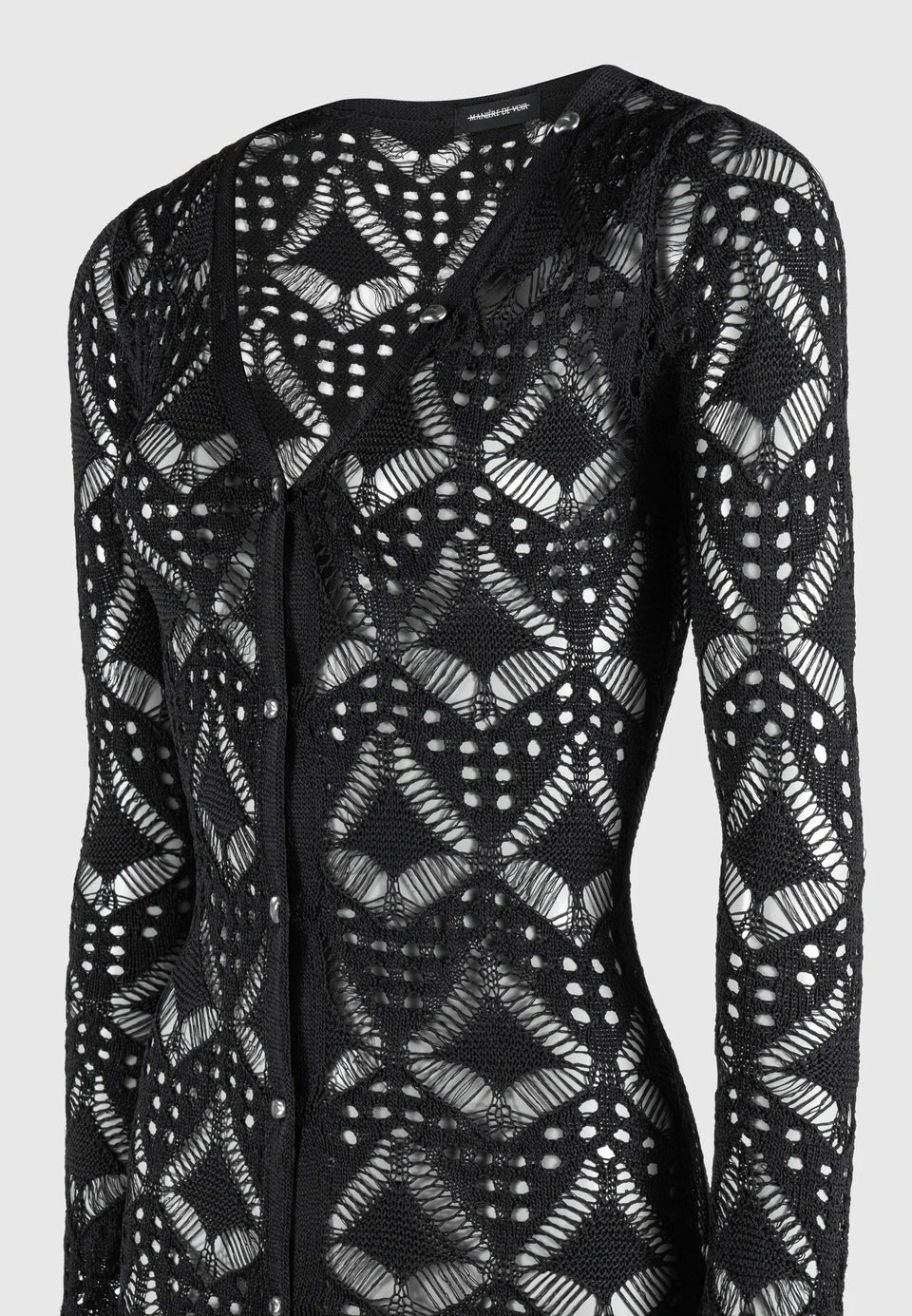 Knit Longline Cover Up Cardigan - Black