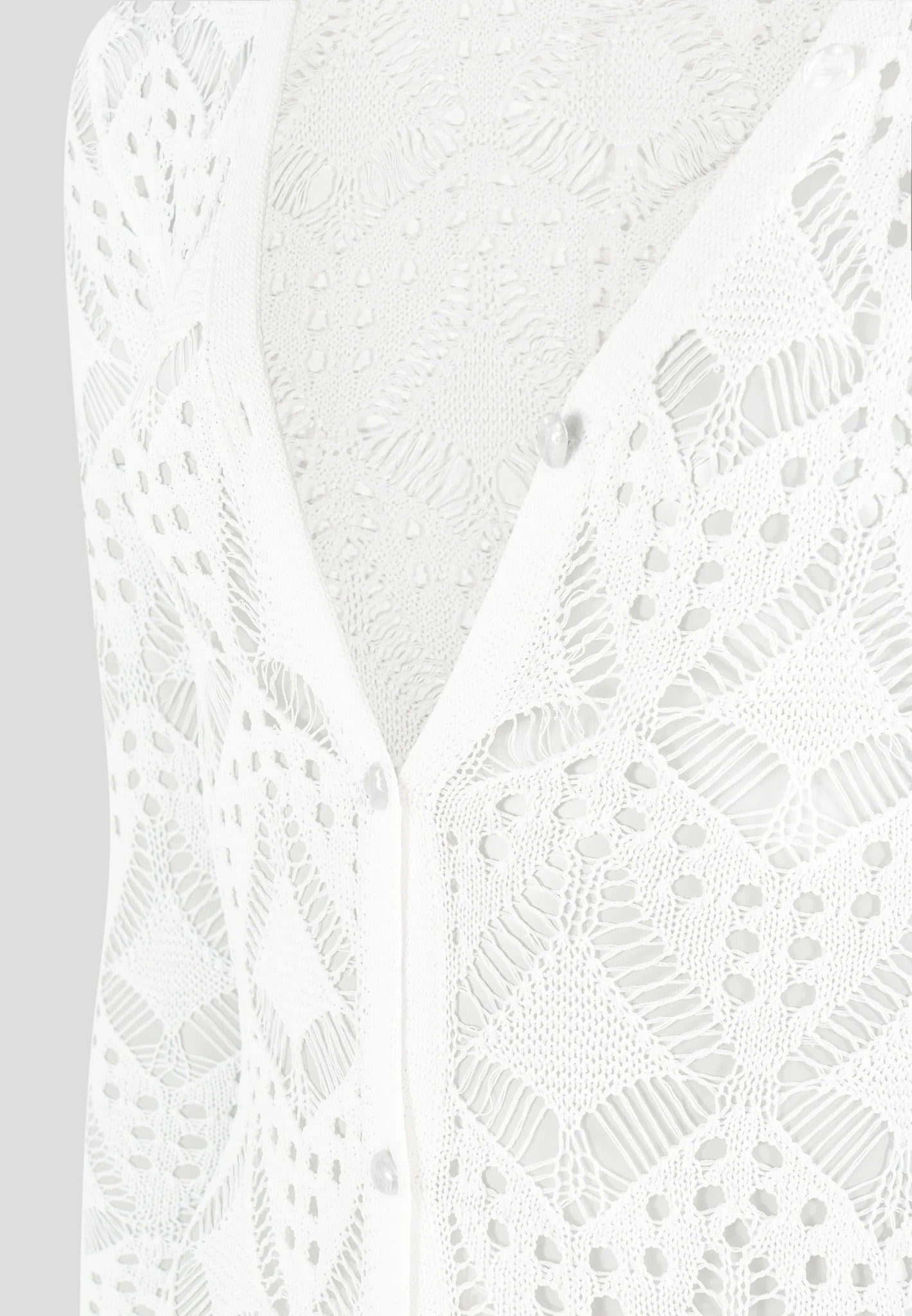 Knit Longline Cover Up Cardigan - Off White