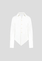 Sonia - Pinstripe Angled Shirt - White