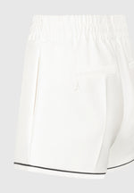 Satin Shorts with Piping - Cream