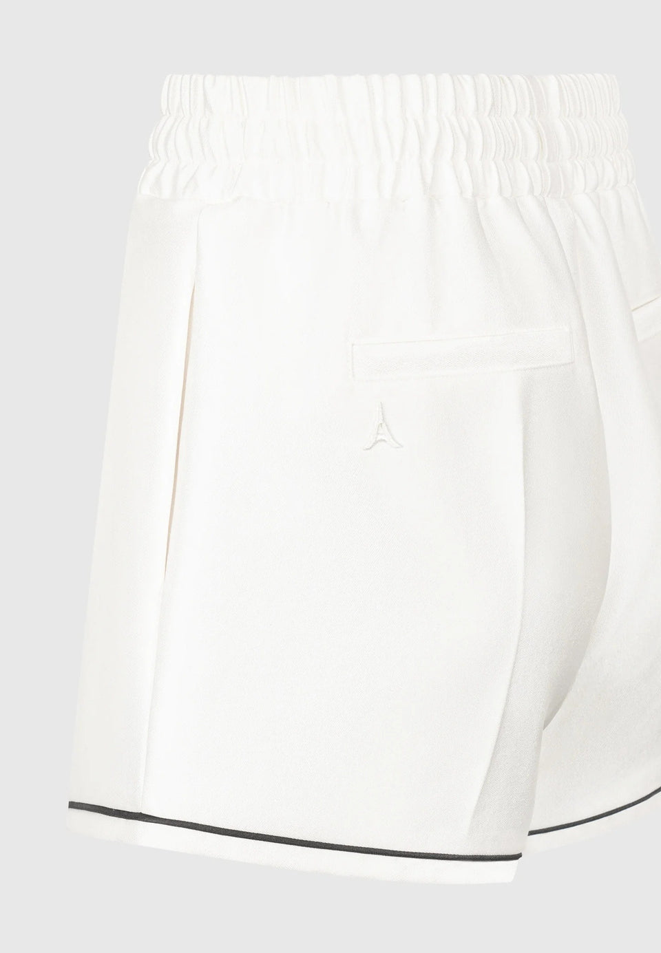 Satin Shorts with Piping - Cream