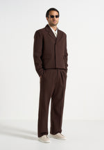 Hector - Double Breasted Tailored Cropped Blazer - Brown