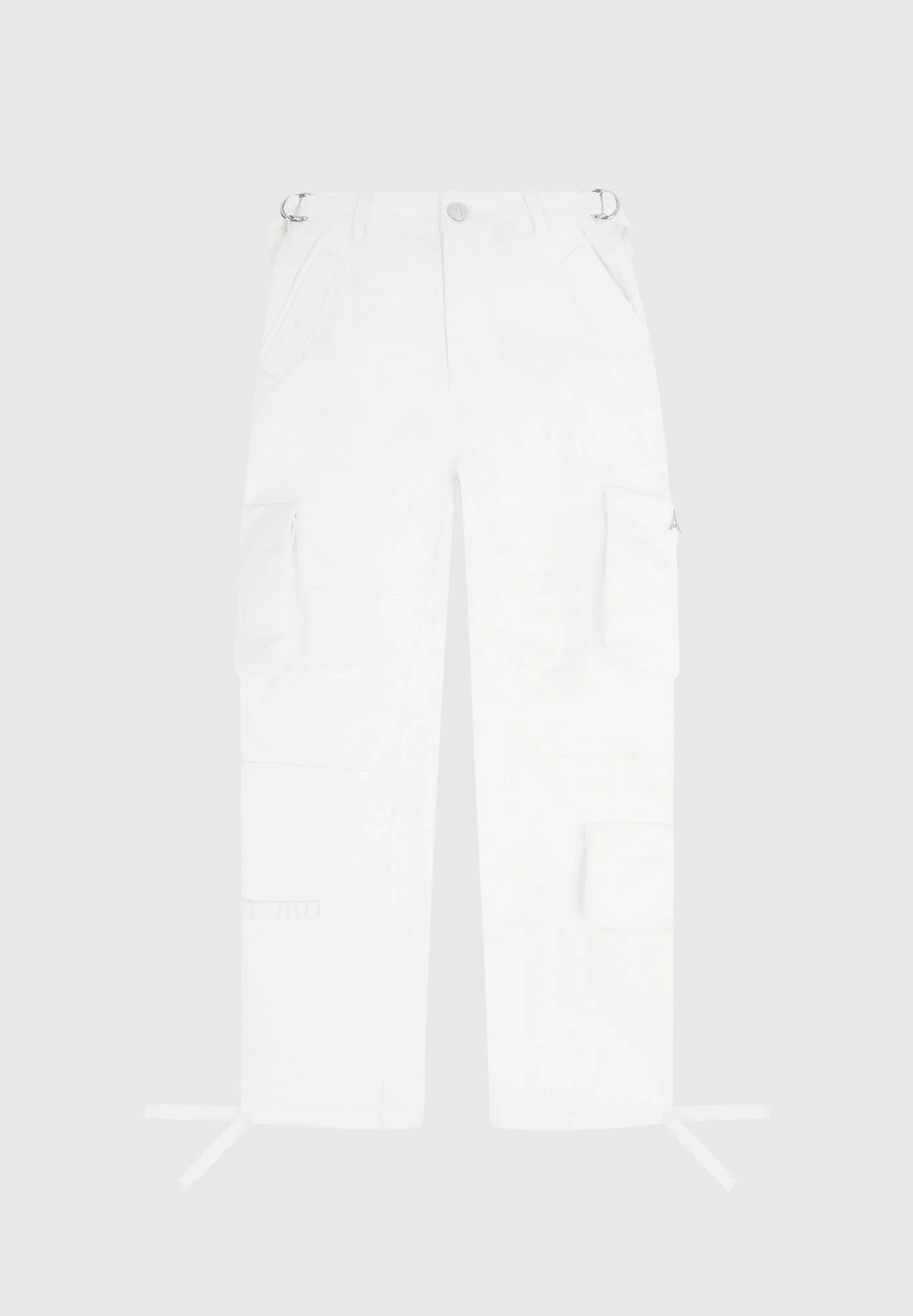 Mid Rise Cargo Pants - White
