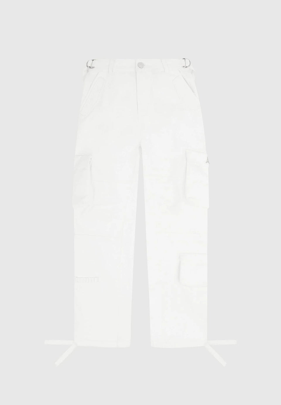 Mid Rise Cargo Pants - White