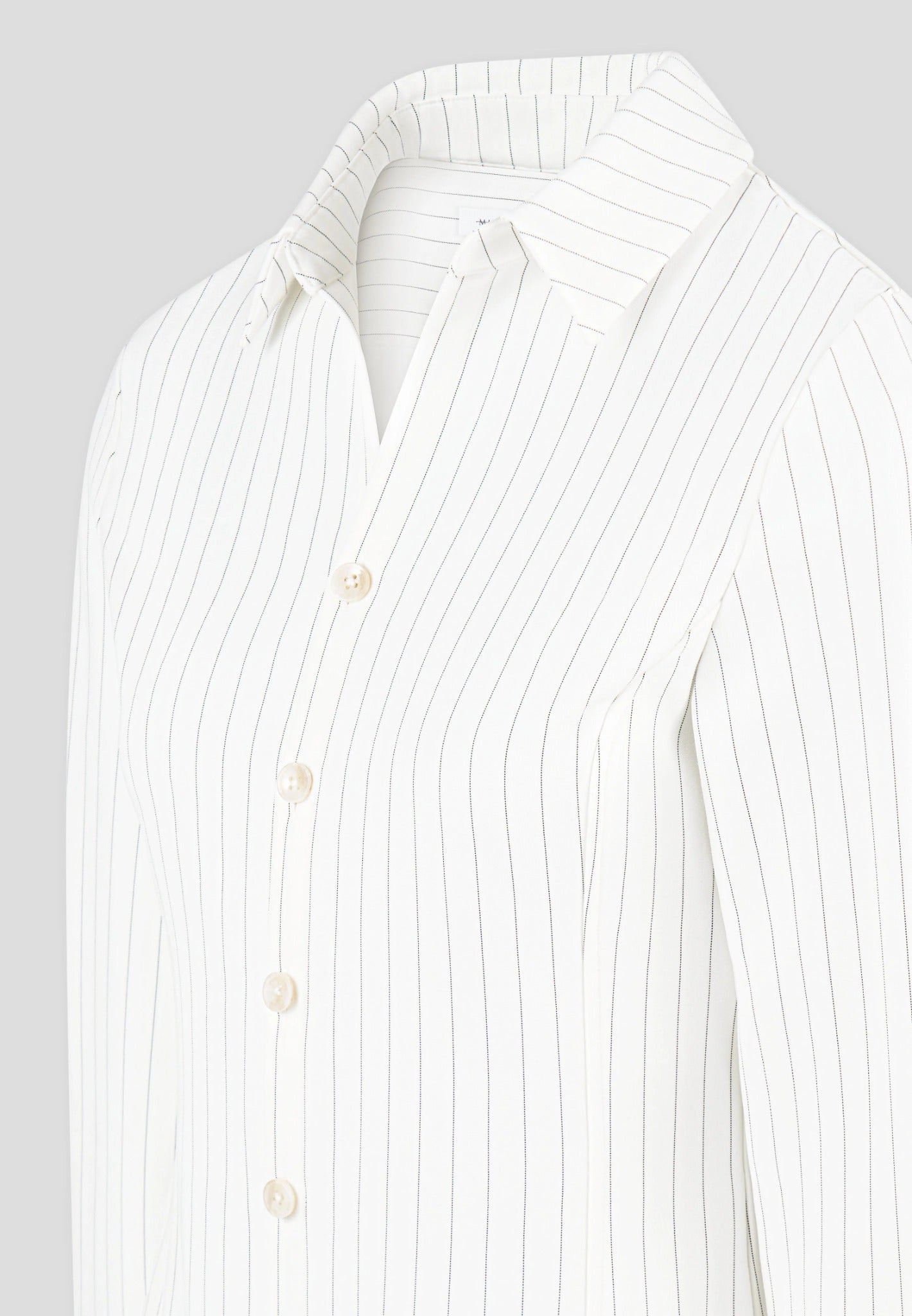 Sonia - Pinstripe Angled Shirt - White