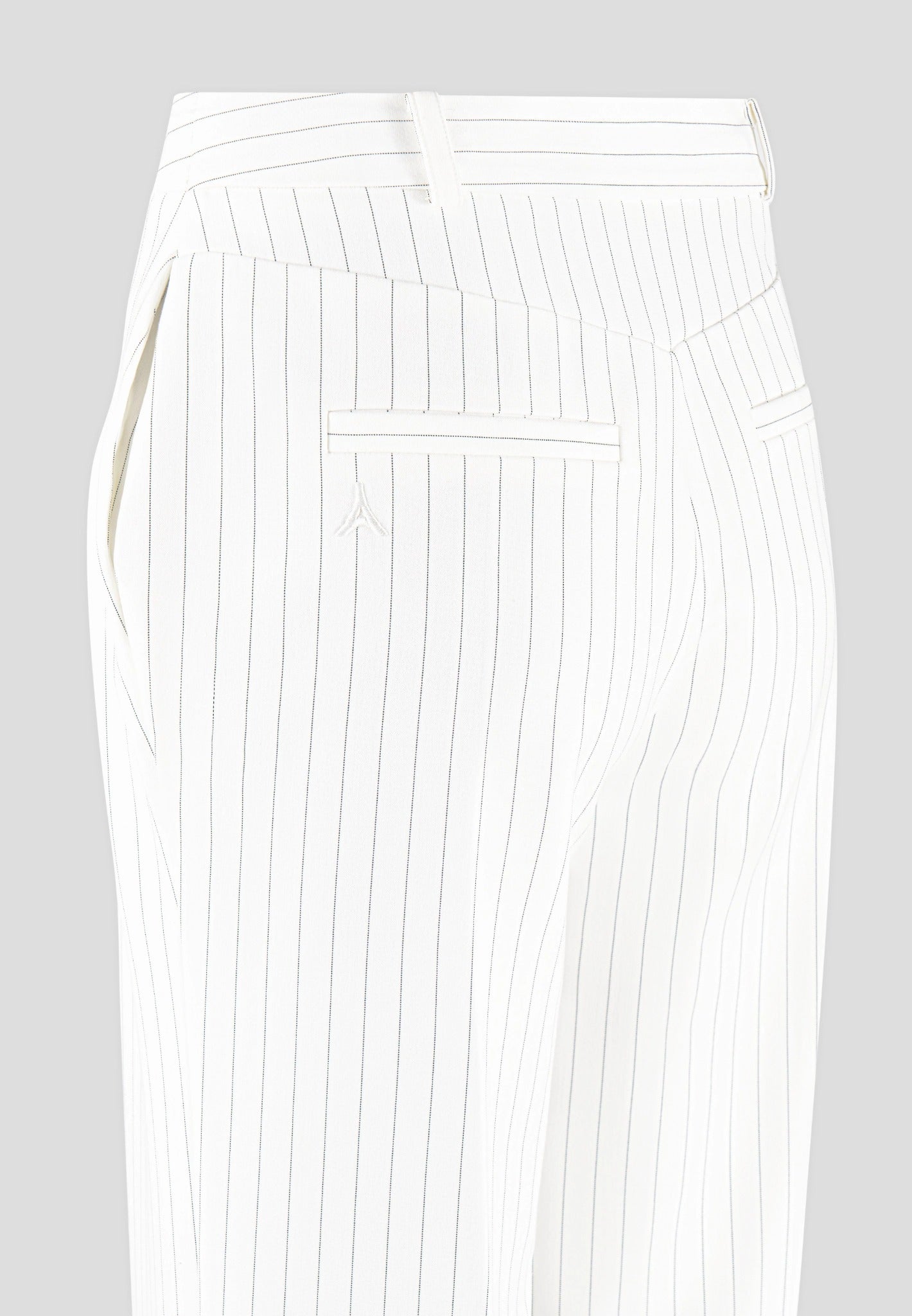 Julie - Pinstripe Twin Pleat Tailored Trousers - White