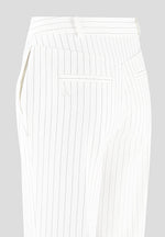 Julie - Pinstripe Twin Pleat Tailored Trousers - White
