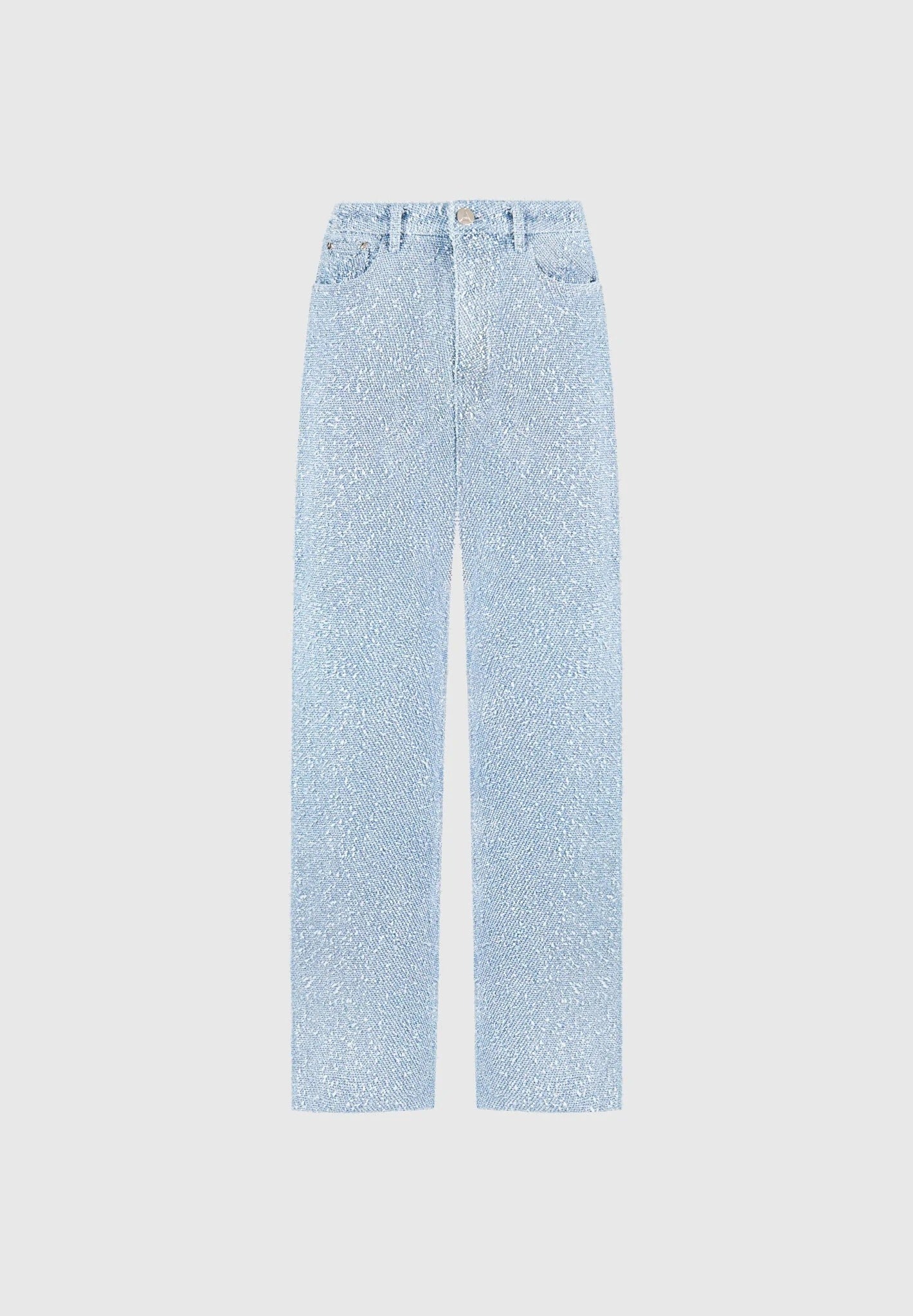 Sara - Boucle Straight Leg Jeans - Light Blue