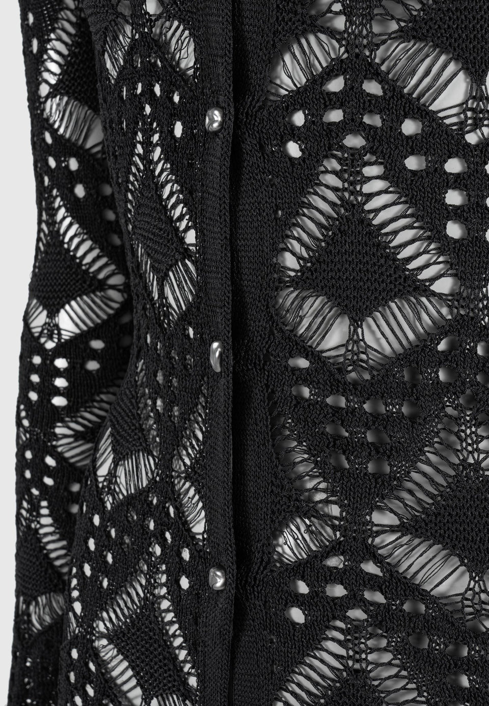 Knit Longline Cover Up Cardigan - Black