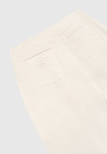 Pleated Mid Rise Straight Leg Jeans - Cream