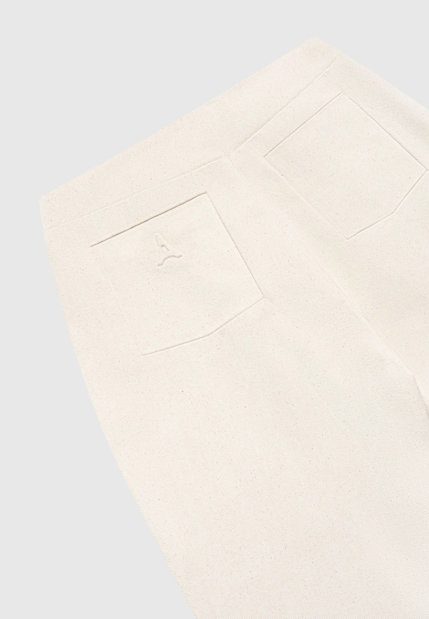 Pleated Mid Rise Straight Leg Jeans - Cream