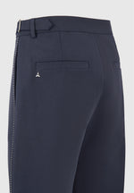 Marius - Twin Pleat Chino Trousers with Stitch Detail - Navy