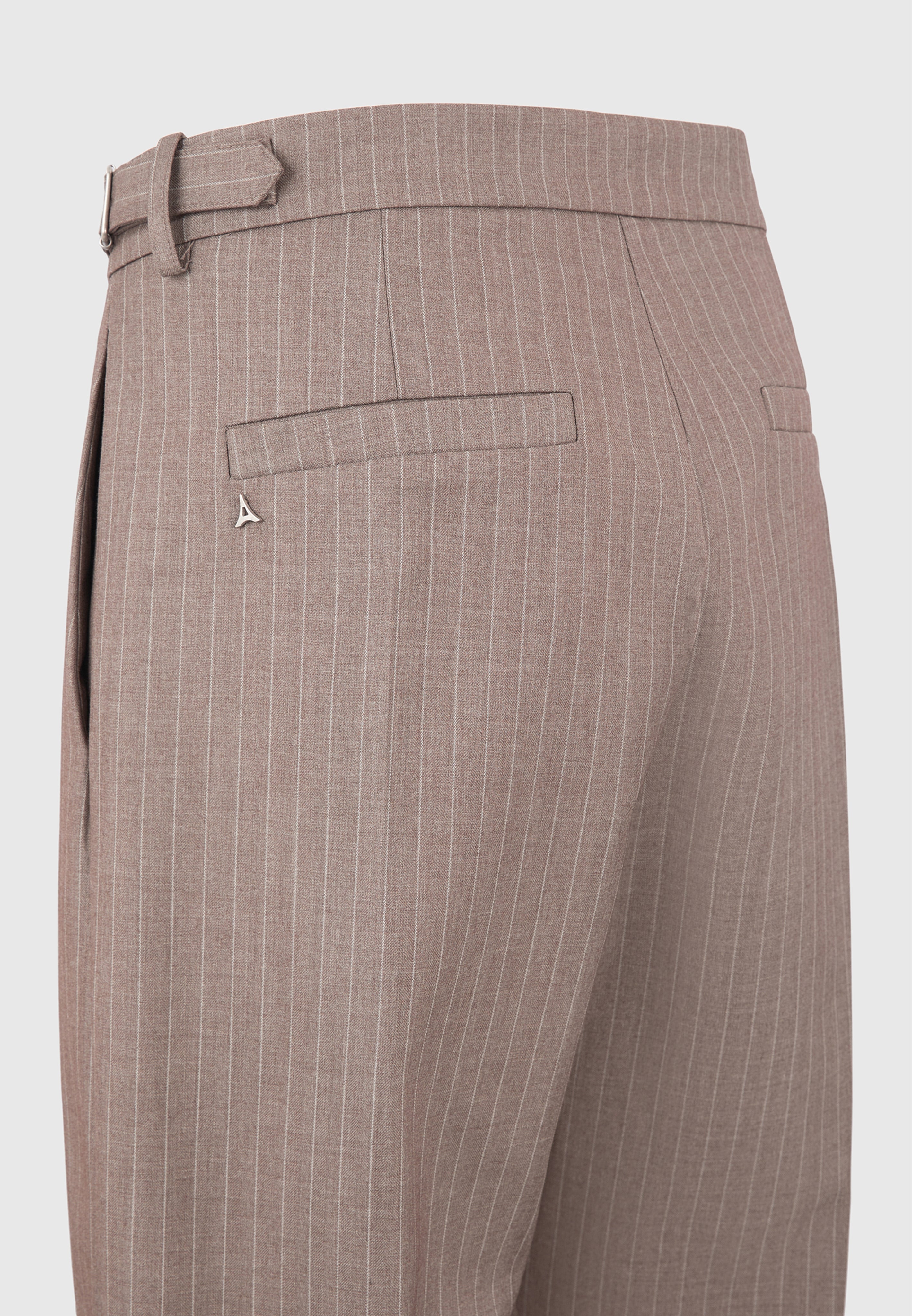 Joseph - Regular Fit Pinstripe Tailored Trousers - Taupe