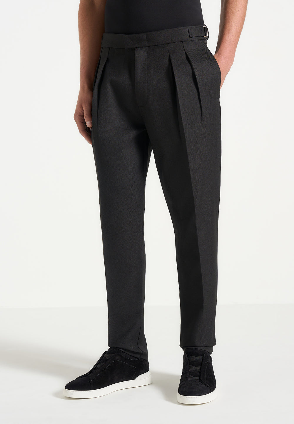 Hubert - Slim Fit Tailored Trousers - Black