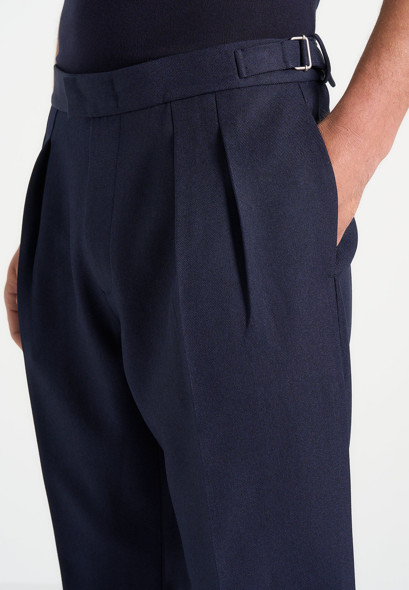 Hubert - Slim Fit Tailored Trousers - Navy