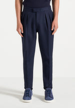 Hubert - Slim Fit Tailored Trousers - Navy