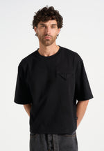 Léon - Boxy Cropped T-Shirt - Black
