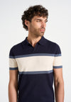 Enzo - Colour Block Polo Top - Navy