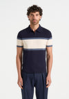 Enzo - Colour Block Polo Top - Navy