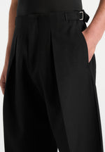 Lior - Box Pleat Wide Leg Trousers - Black