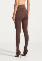 LS001 - High Waisted Leggings - Brown
