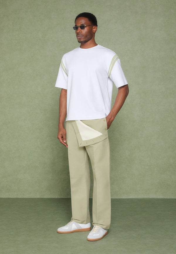 Henri - Foldover Trousers - Sage