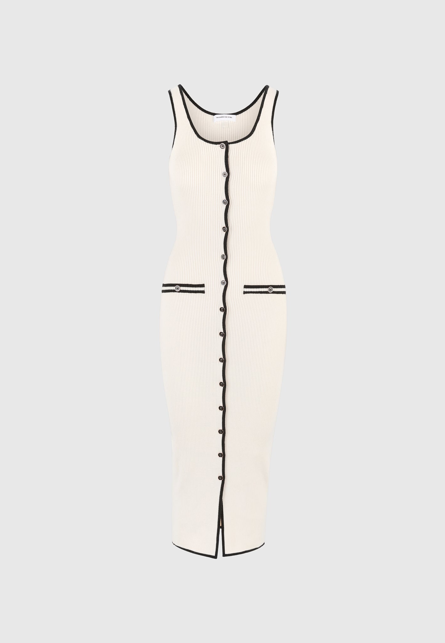 siempre knit contrast midi dress Knit Contrast Midi Dress