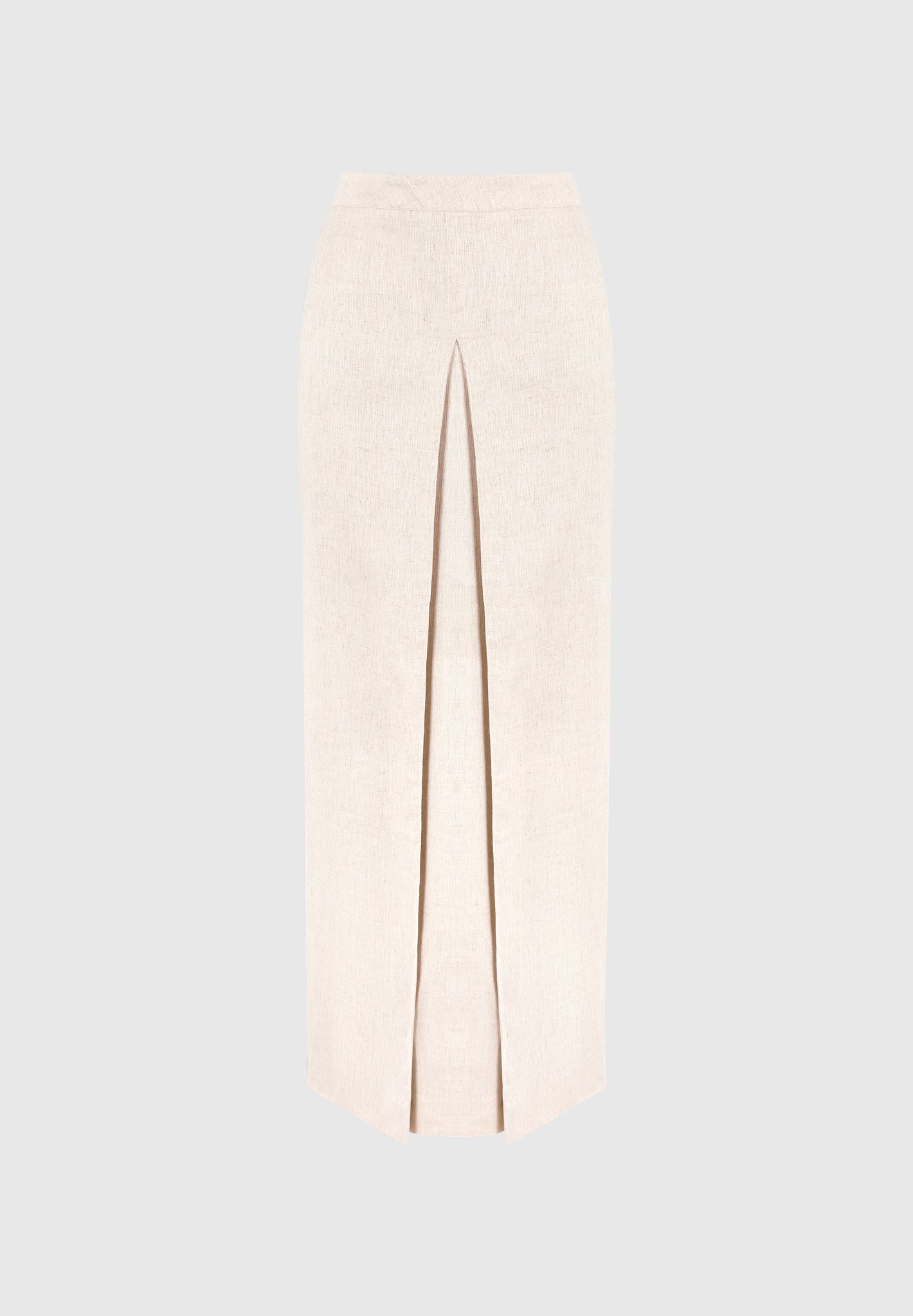 R⁠egine - Linen A-Line Maxi Skirt - Natural