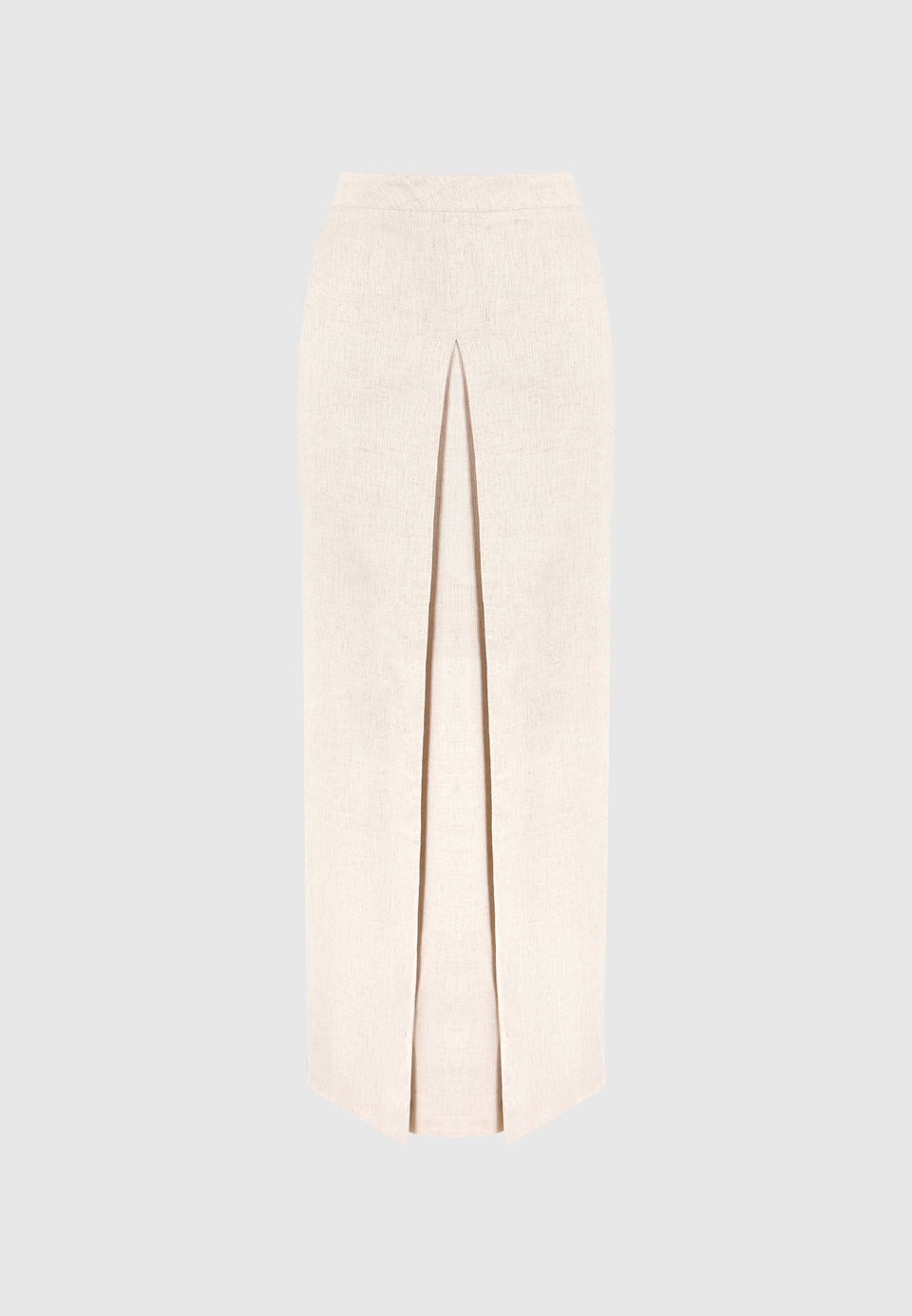 R⁠egine - Linen A-Line Maxi Skirt - Natural