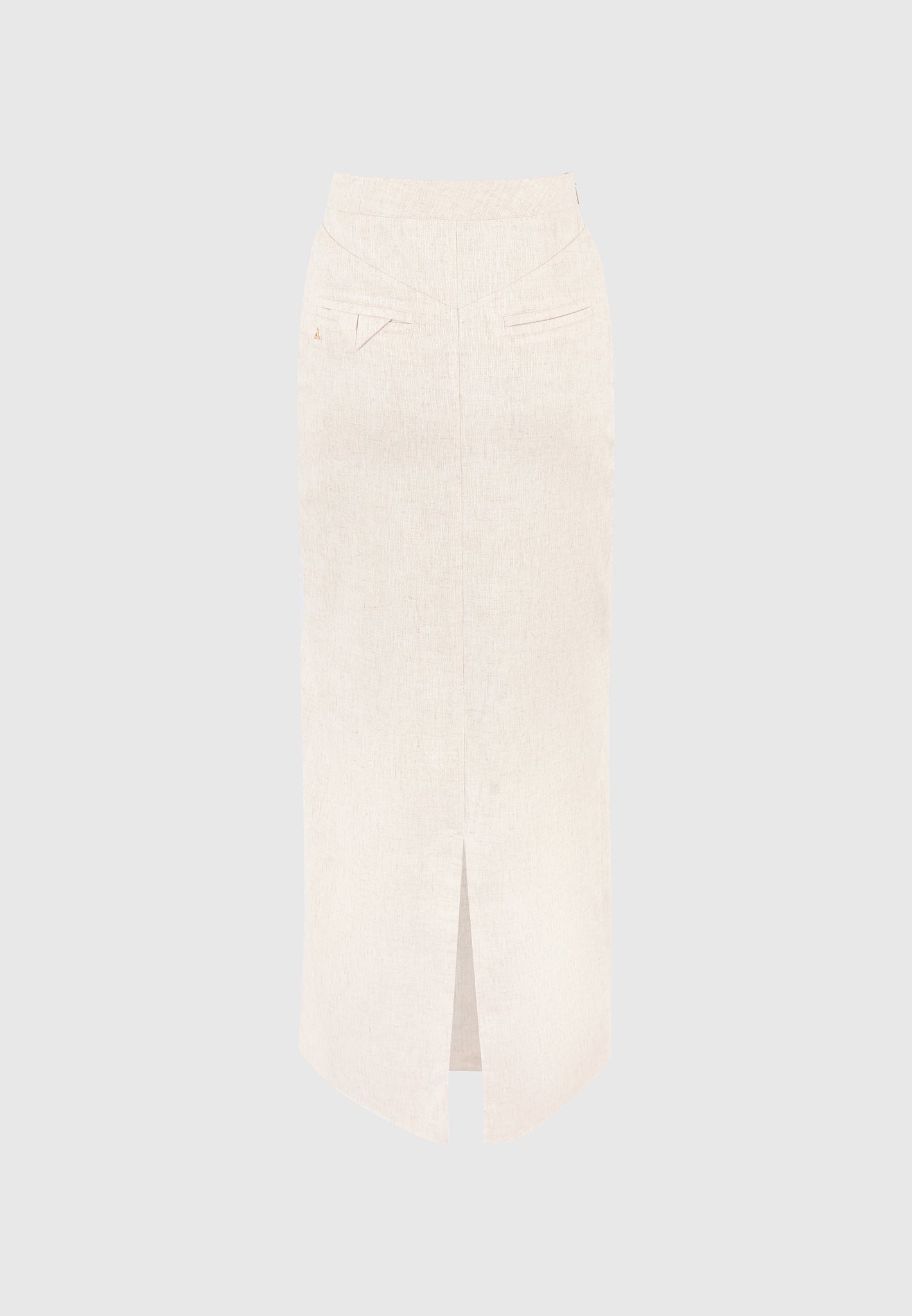 R⁠egine - Linen A-Line Maxi Skirt - Natural