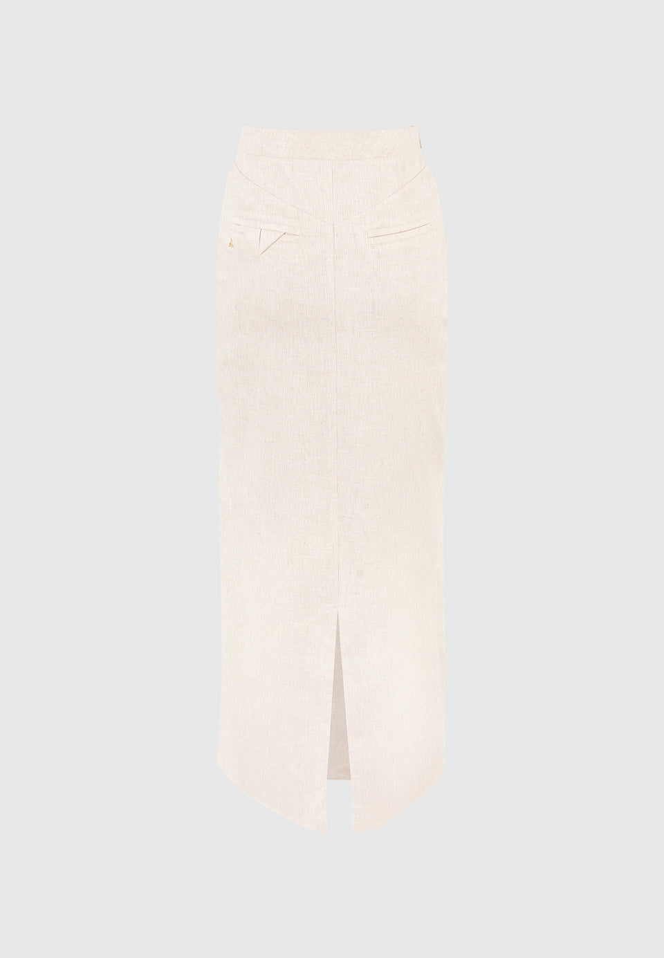 R⁠egine - Linen A-Line Maxi Skirt - Natural