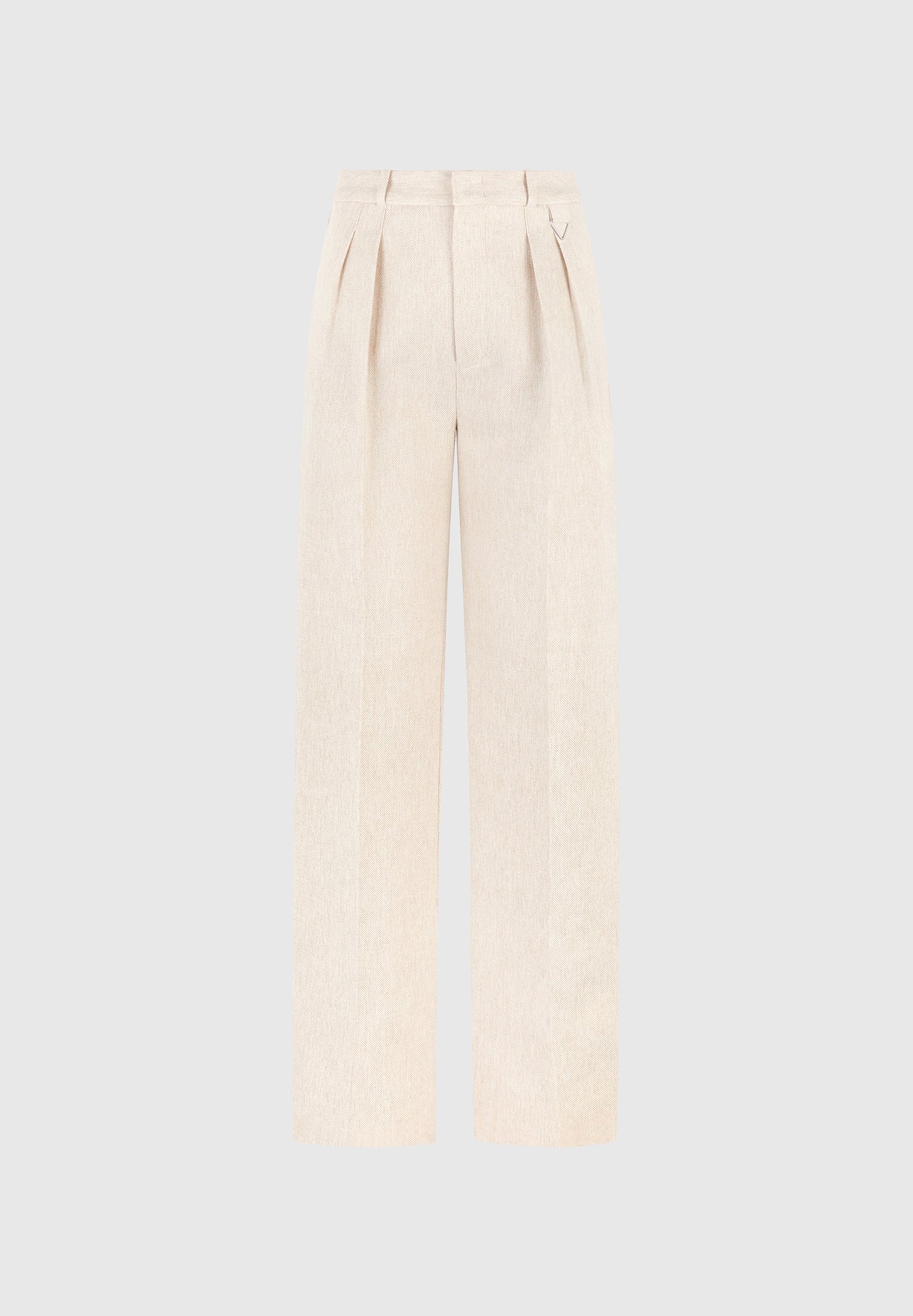 Julie - Linen Twin Pleat Trousers - Natural