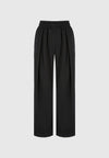 Fanny - Straight Leg Box Pleat Joggers - Black