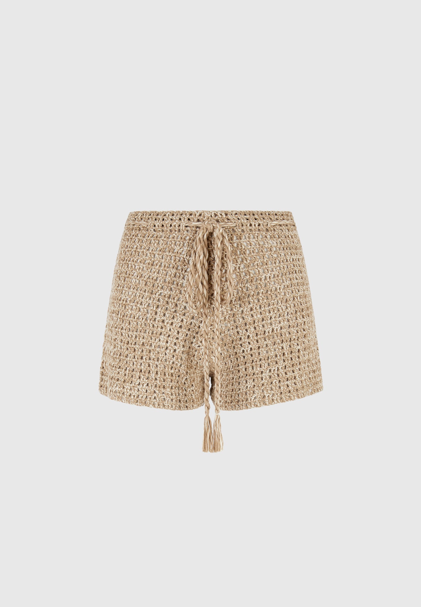 Agathe - Crochet Shorts with Drawcord - Natural