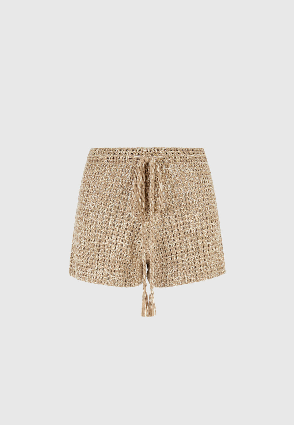 Agathe - Crochet Shorts with Drawcord - Natural