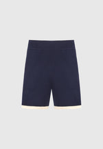 Regis - Contrast Detail Knit Shorts - Navy