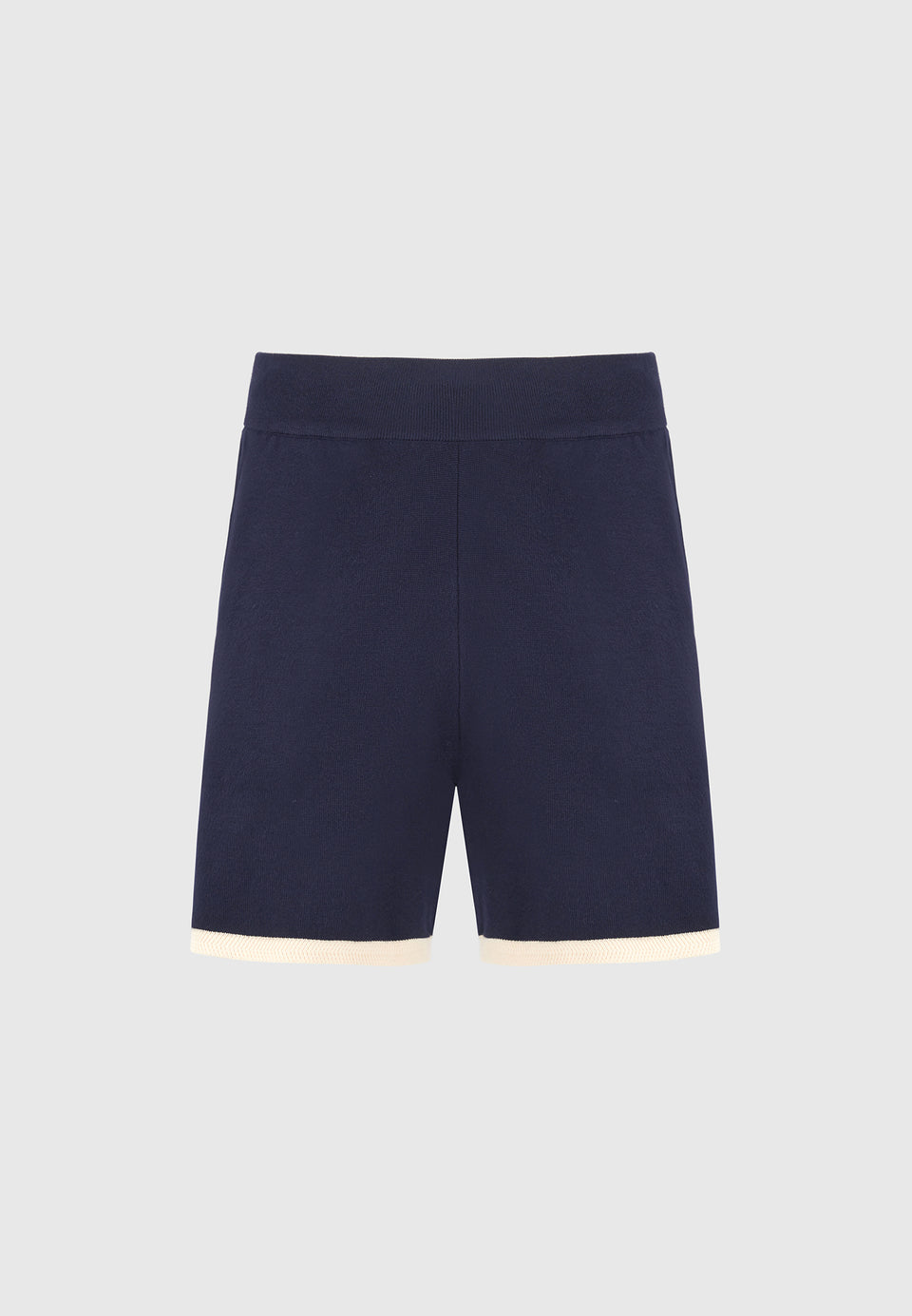 R⁠egis - Contrast Detail Knit Shorts - Navy