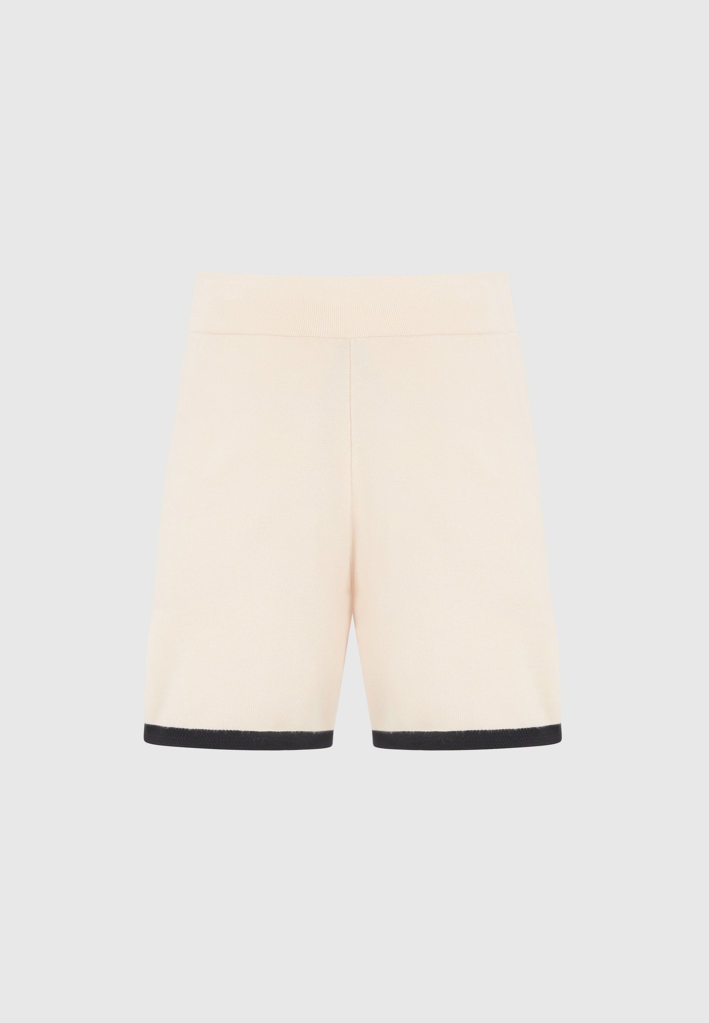 Regis - Contrast Detail Knit Shorts - Cream