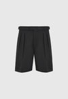 Bertrand - Twin Pleat Tailored Shorts - Black