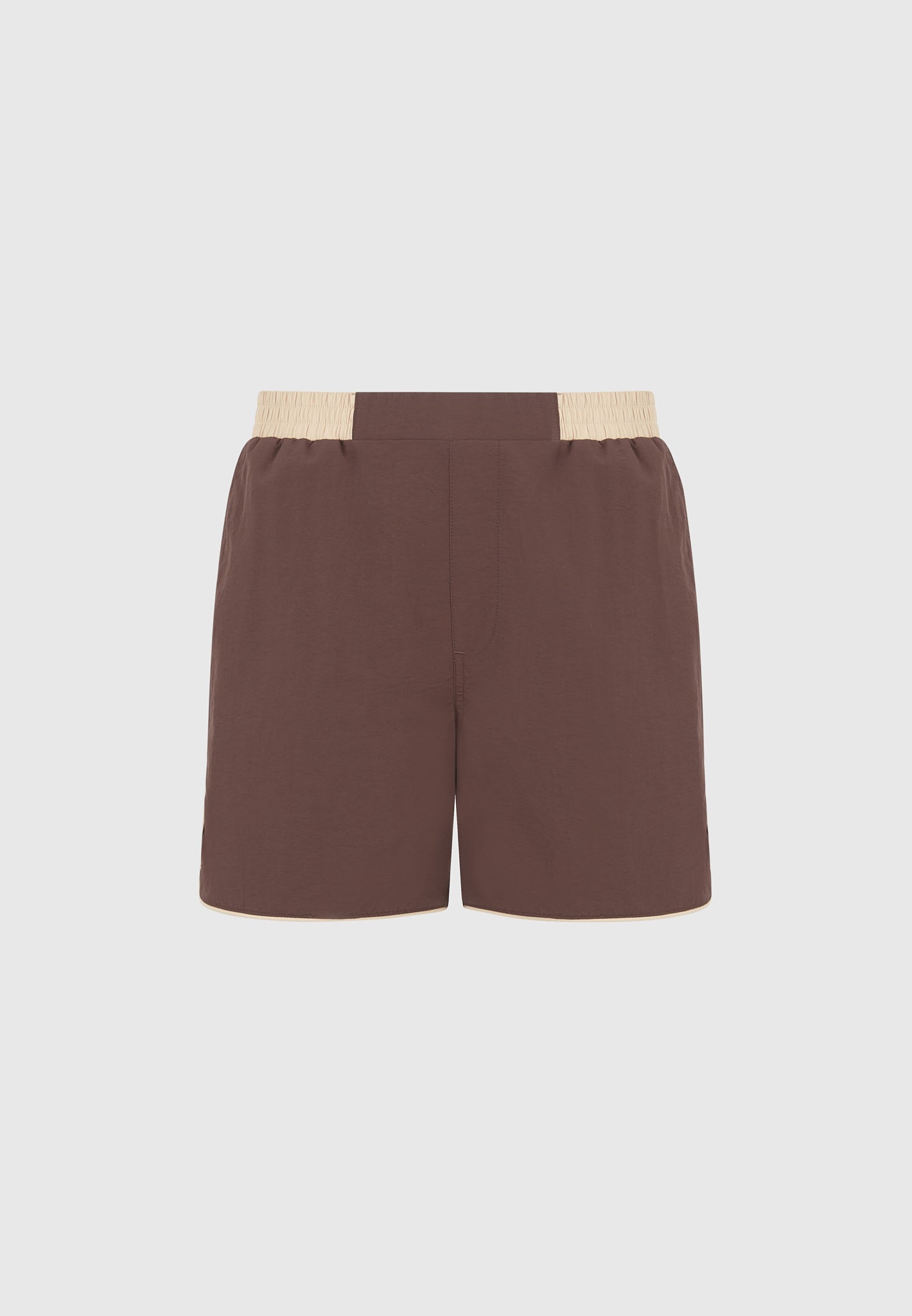 Ferdinand - Swim Shorts with Contrast Waistband - Brown