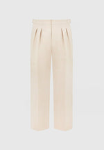 Nolan - Twin Pleat Chino Trousers with Stitch Detail - Beige